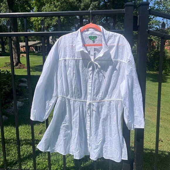 J Crew Tie Front Beach Dress in Cotton Voile NWT - Picture 5 of 7